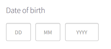 Date of birth field